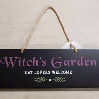 Witches Garden Hanging Sign for Enchanting Decor