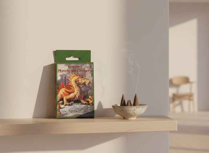 Golden Mountain Dragon Opium Incense Cones for Serene Aromatherapy