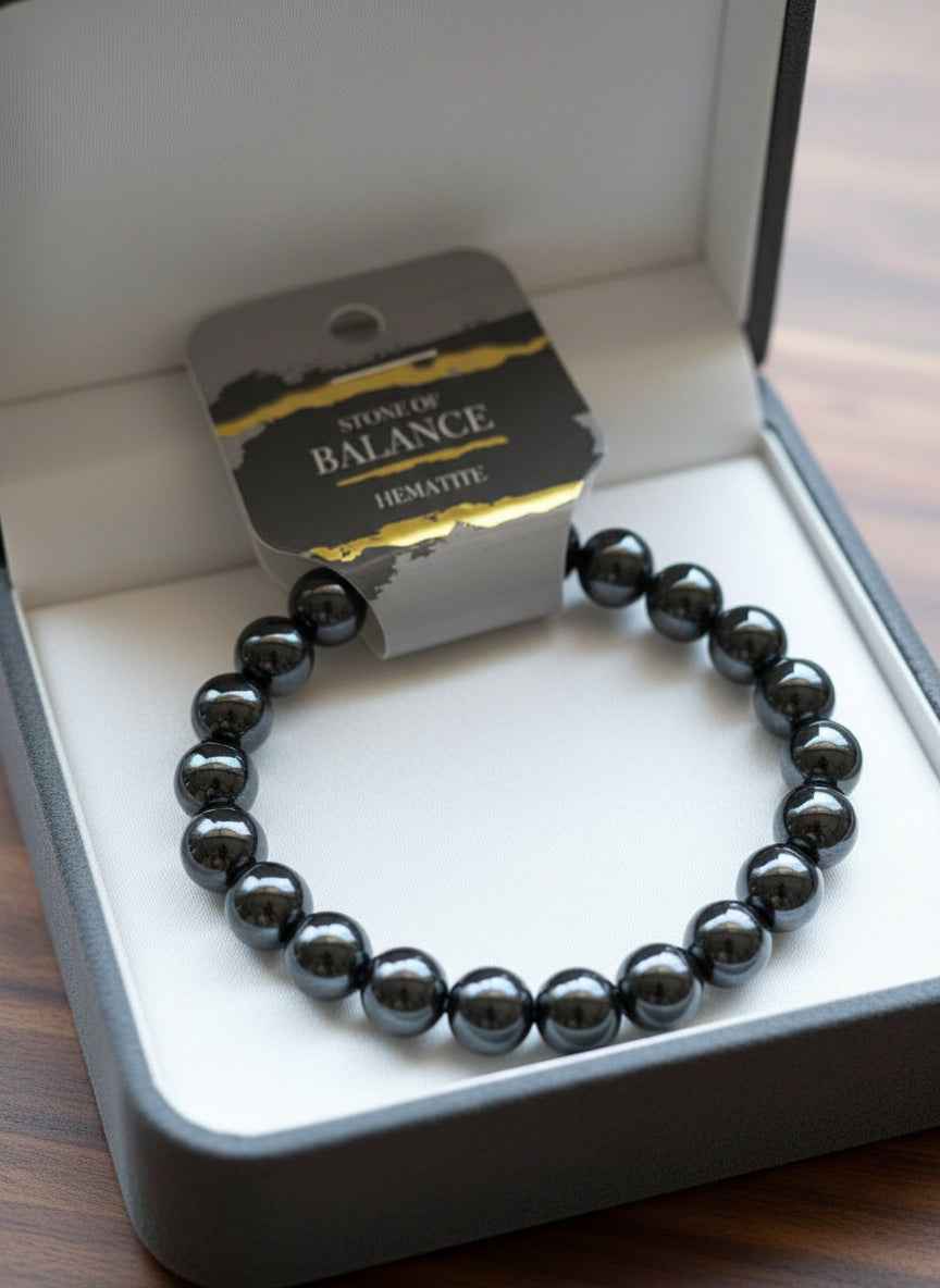 Hematite 8 MM Stretch Bracelet for Grounding