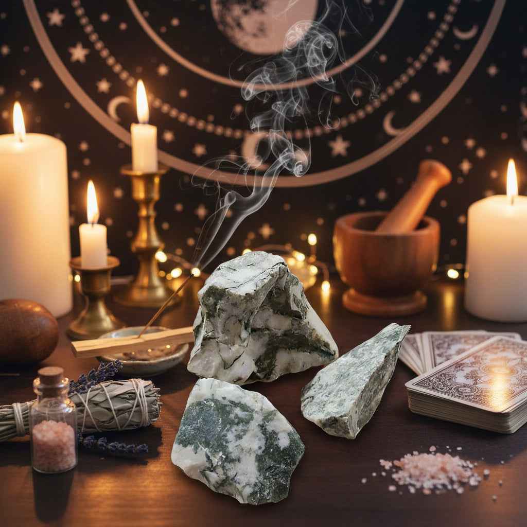 Tree Agate Rough Stone for Tranquility and Balance