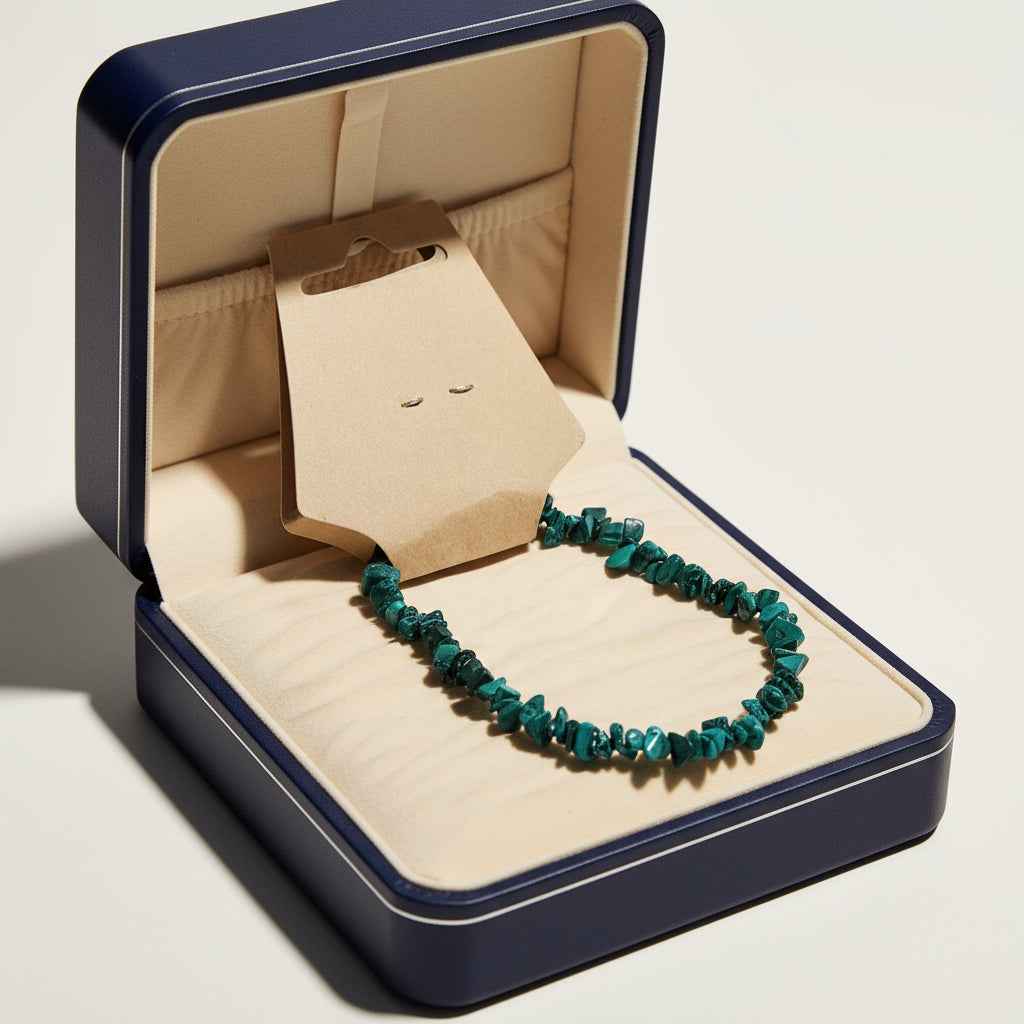 Malachite Chip Gemstone Bracelet