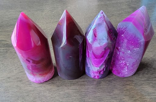 Pink Dyed Agate Tower 3.5 Inches Tall