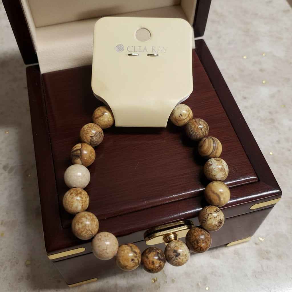 Picture Jasper 8 MM Bracelet for to Enhance Energy and Balance