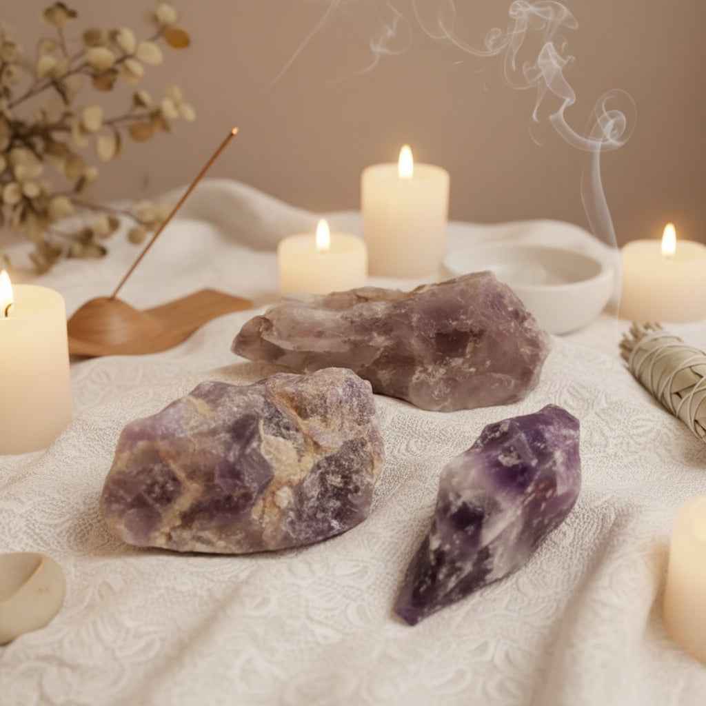 Royal Purple Amethyst Rough Stones - Natural Healing Crystals