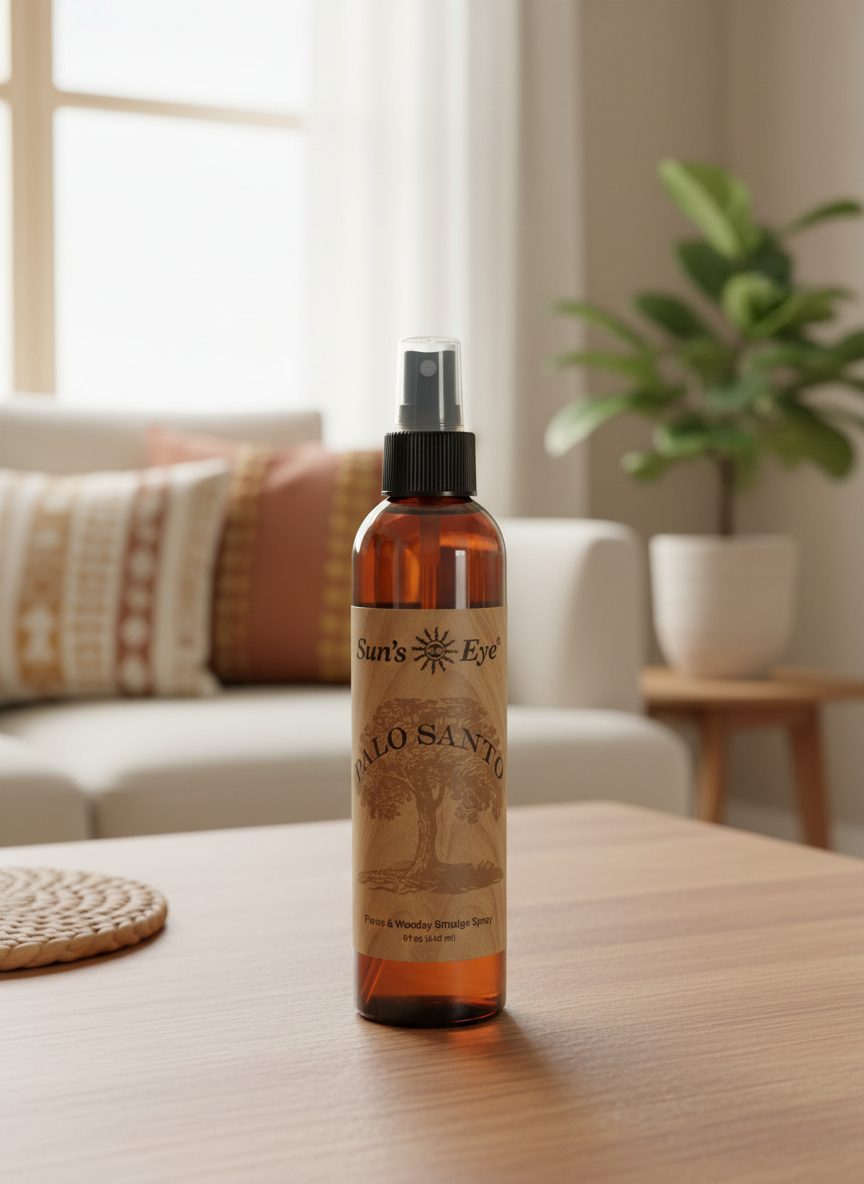Sun's Eye Palo Santo Clearing Spray Mist for Spiritual Cleansing and Aura Refreshment