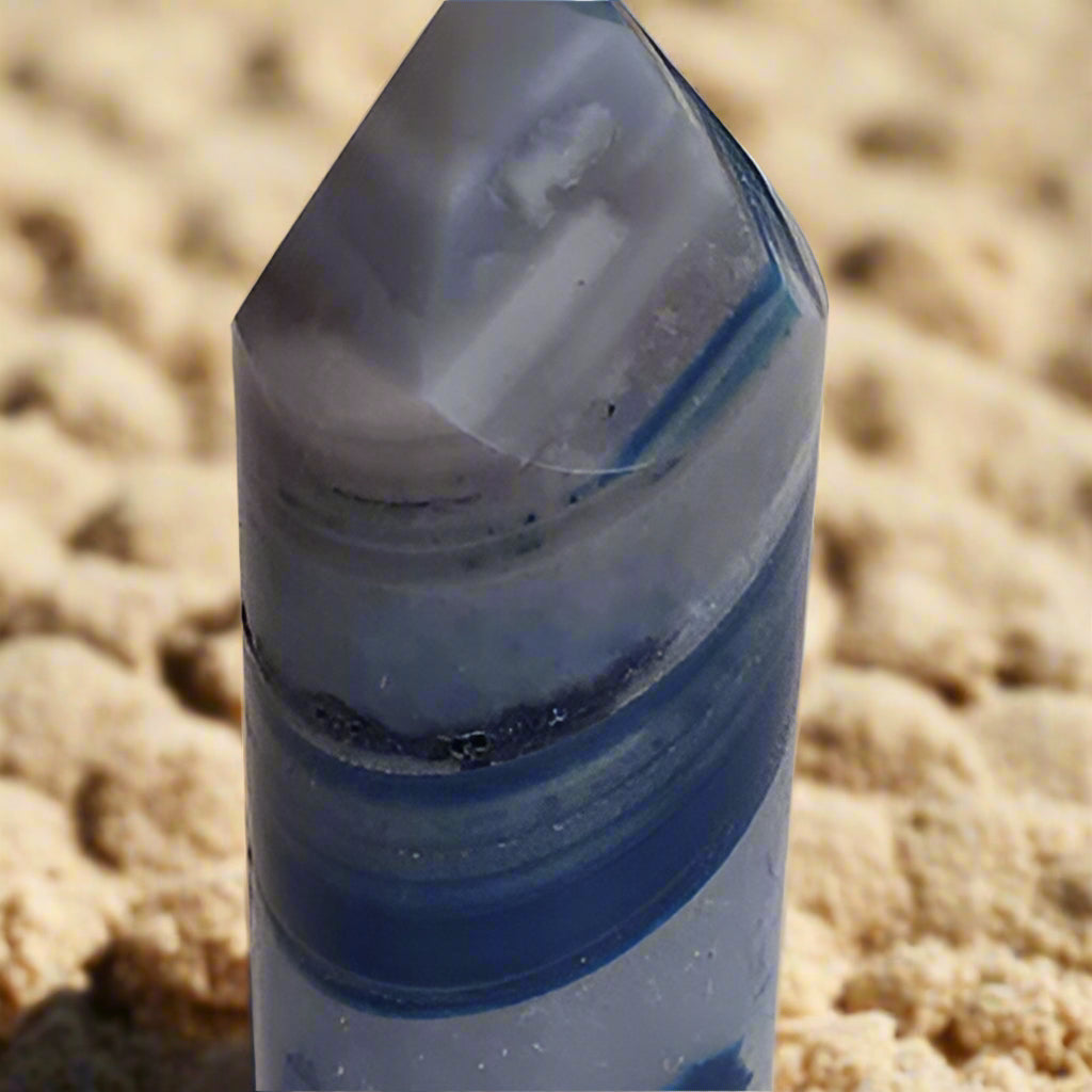 Blue Dyed Agate Tower 3.5 Inches Tall