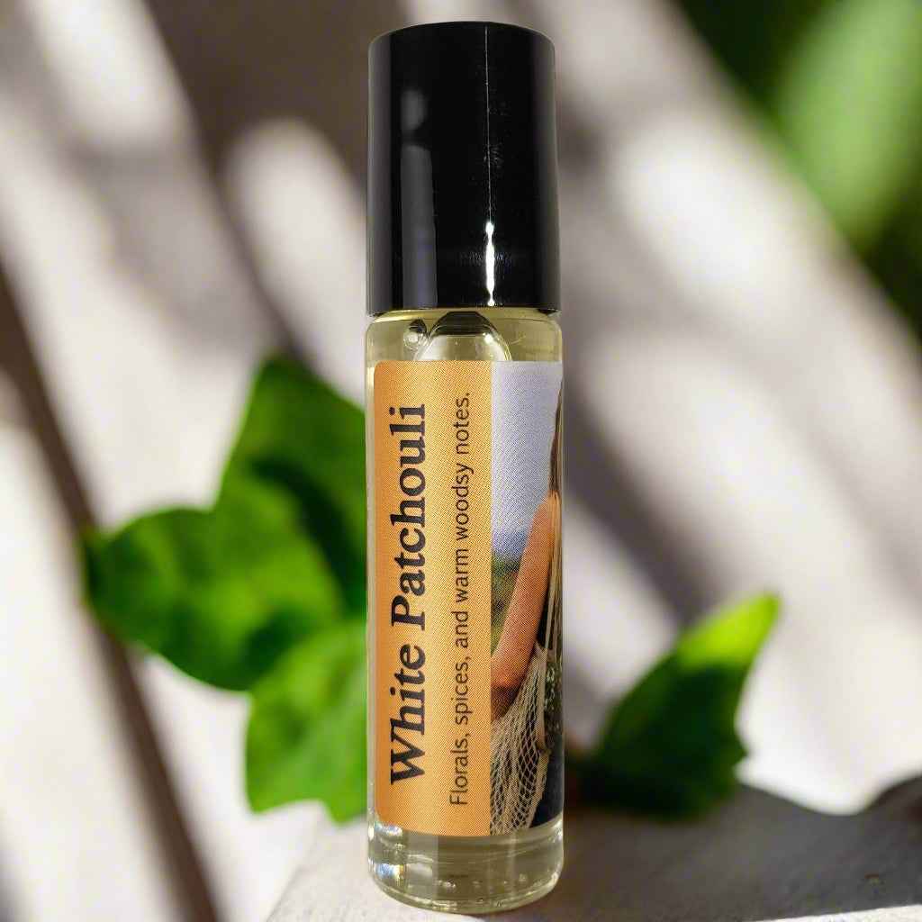 Shadow Scents White Patchouli Roll-On Perfume Body Oil – A Warm Blend of Florals, Spices & Woods