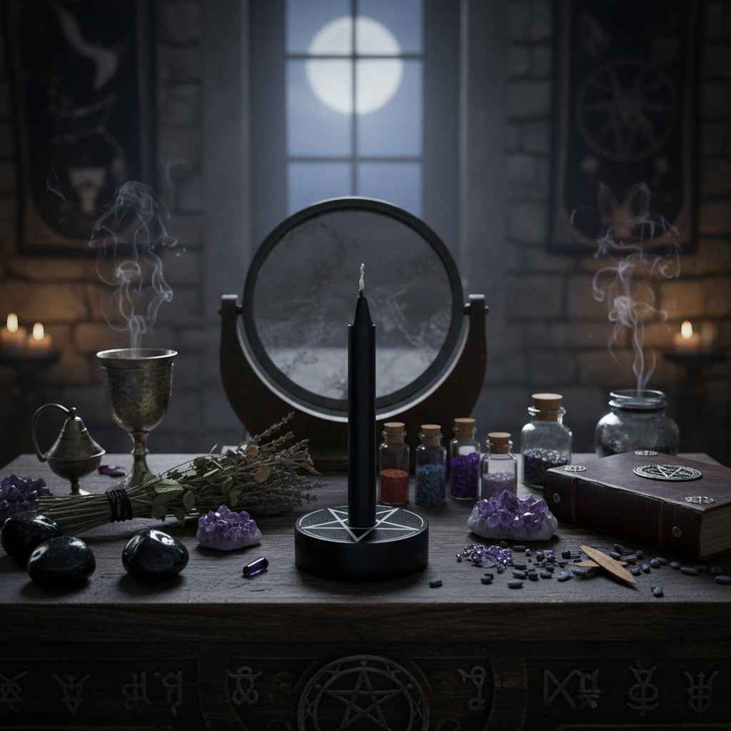 Pentagram Chime Spell Candle Holder for Spiritual Rituals and Decor