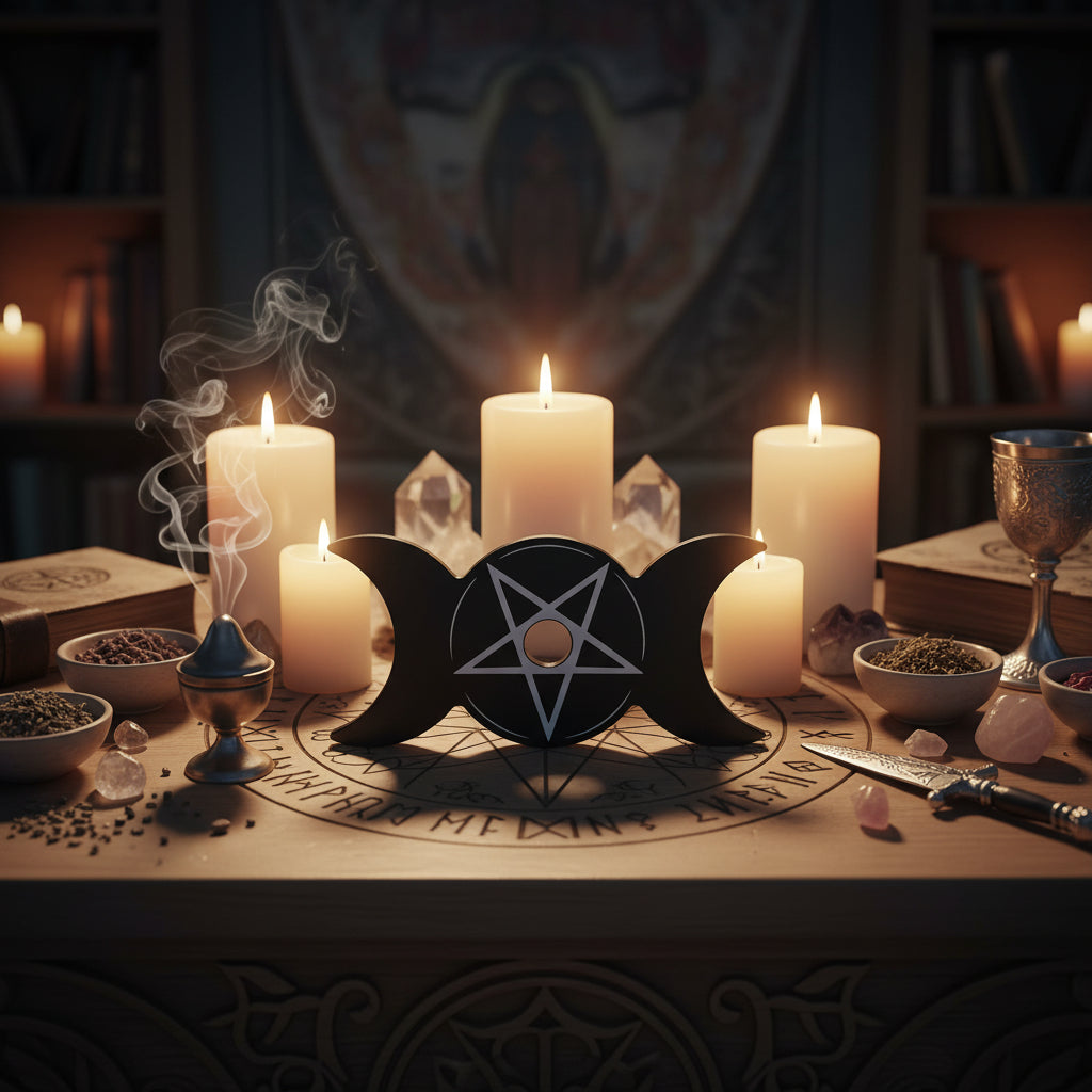 Triple Moon Chime Candle Holder