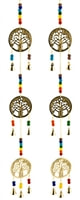 Triple Tree Of Life Brass Chime with Chakra Beads 26" Long
