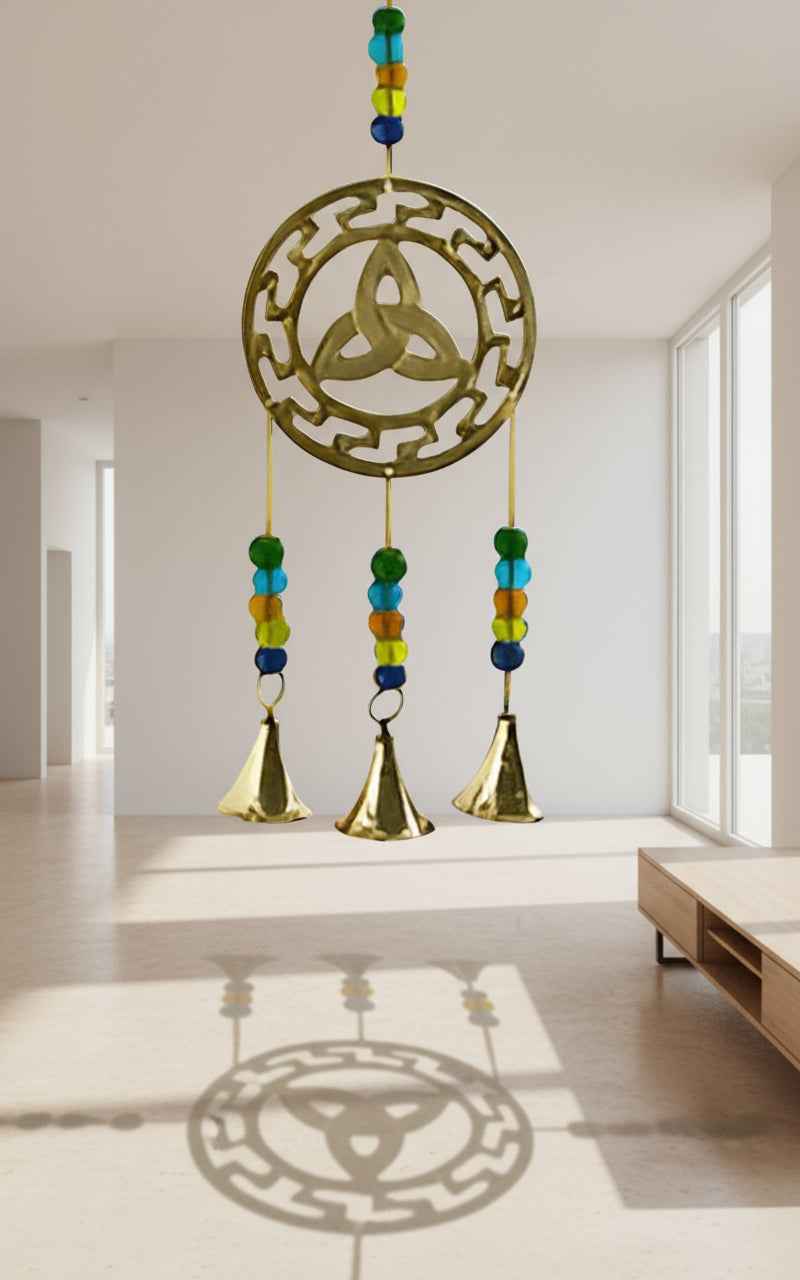 Triquetra With Celtic Border Chime - 11" Long Handcrafted Wind Chime