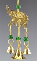 Elephant Brass Chime with Beads 9"Long