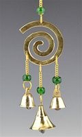 Spiral Brass Chime with Beads 9" Long