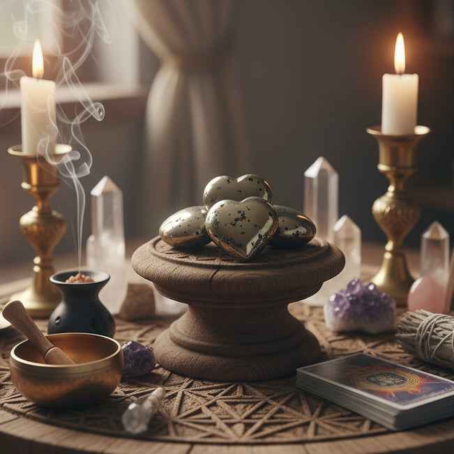 Peru Iron Pyrite Heart - Natural Gemstone for Energy and Healing