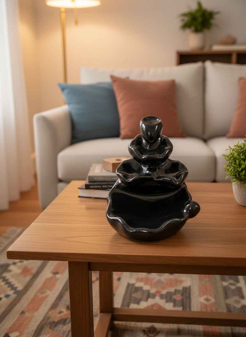 Waterfall Backflow Incense Cone Burner for Serene Meditation and Relaxation