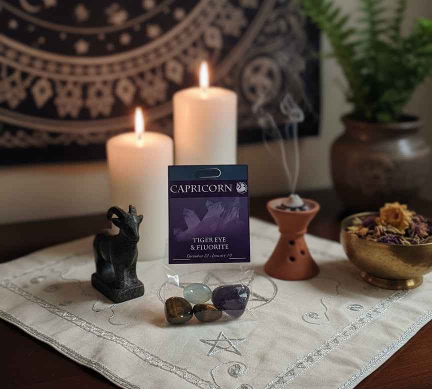 Capricorn Crystal Stone Set for Positive Energy and Chakra Healing