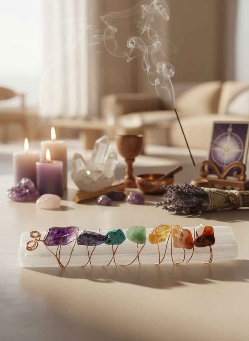 Selenite Crystal Chakra Wand for Healing and Meditation