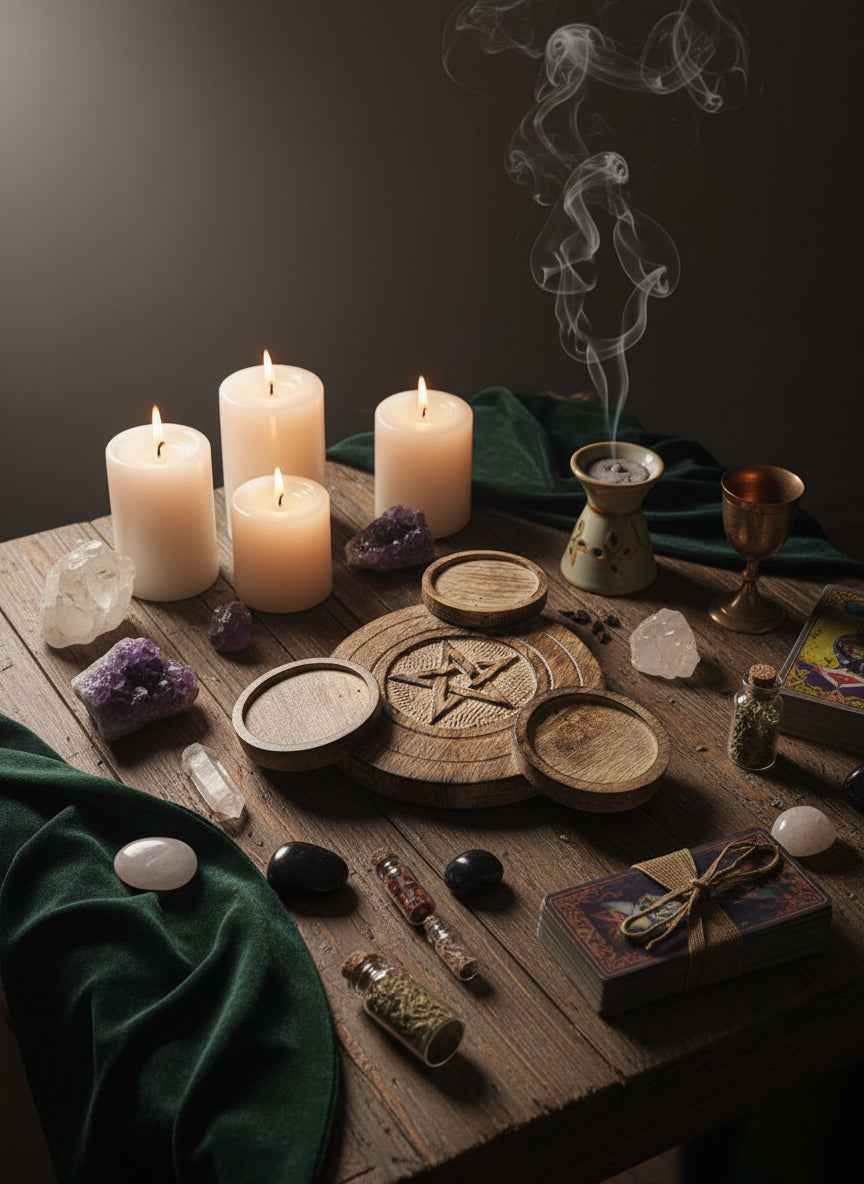 Wooden Pentacle T-Lite Holder for Elegant Home Décor