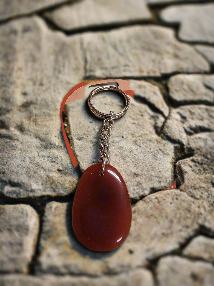 Virgo Zodiac Carnelian Gemstone Keychain