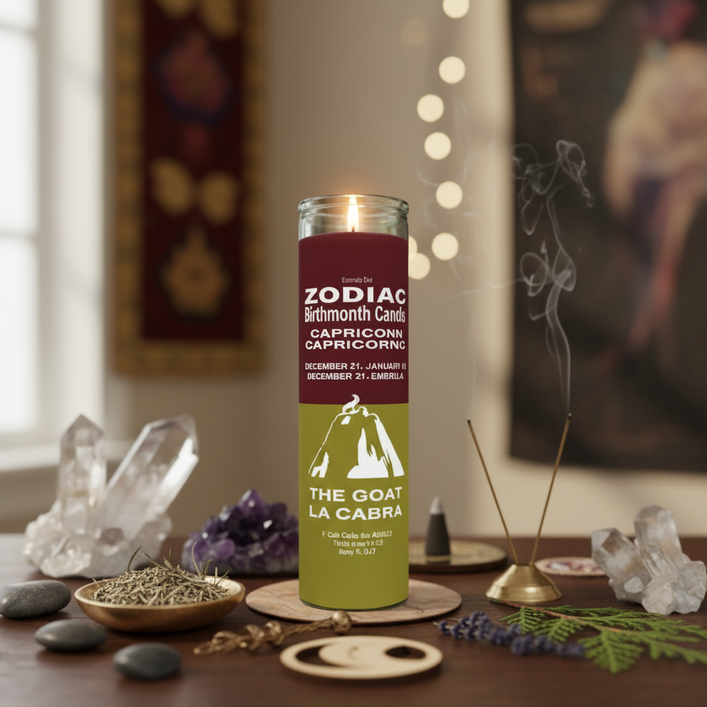 Zodiac Capricorn 7 Day Candle, Red/Yellow