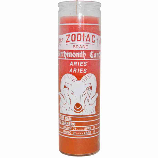 Zodiac Aries 7 Day Candle, Pink/Orange
