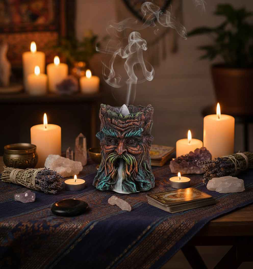 Greenman Backflow Incense Burner for Relaxation and Aromatherapy