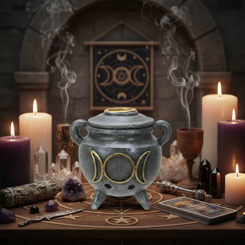 Triple Moon Backflow Incense Burner for Serene Aromatherapy