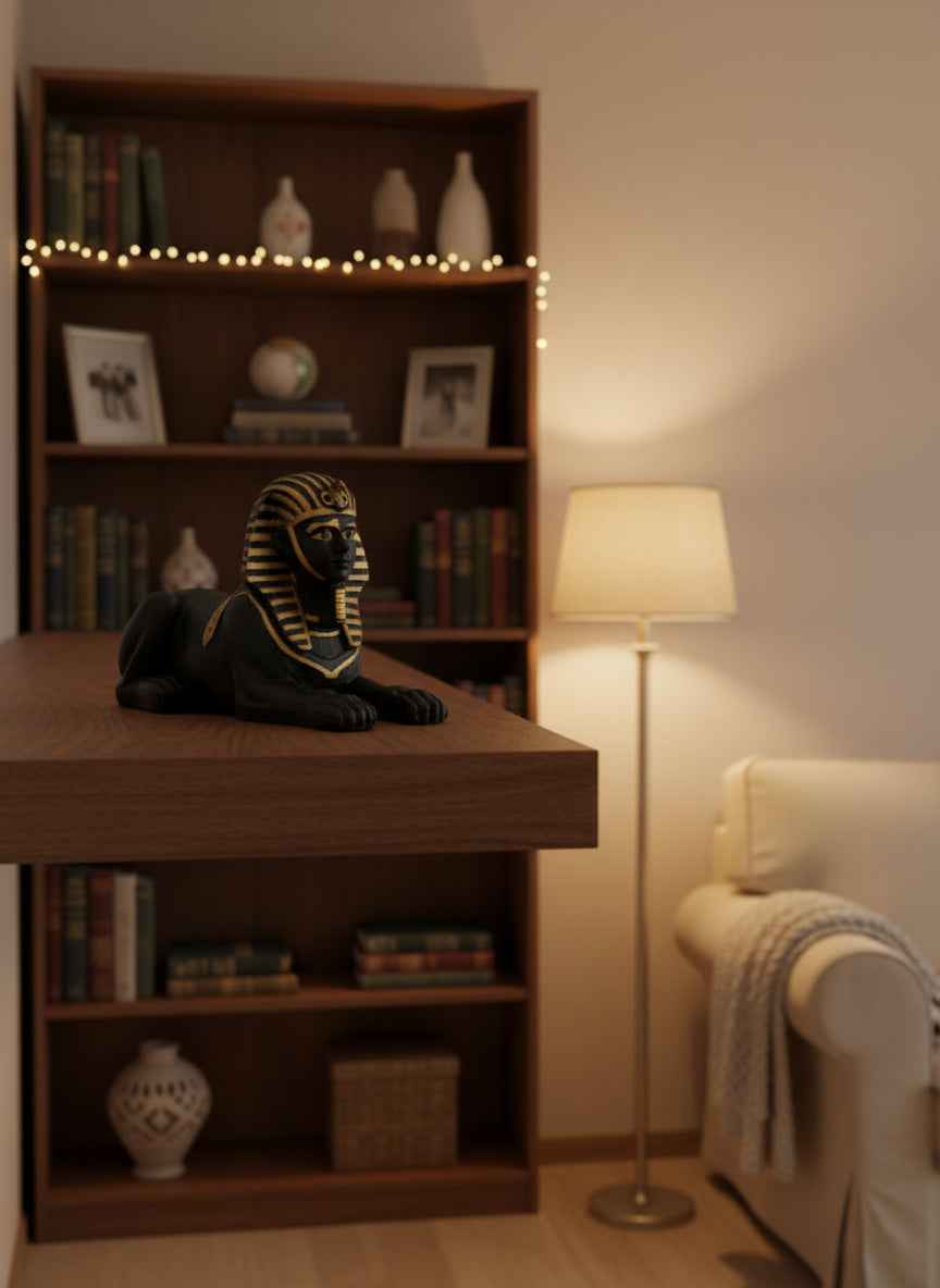 Small Androsphinx Statue - Elegant Mythical Home Decor