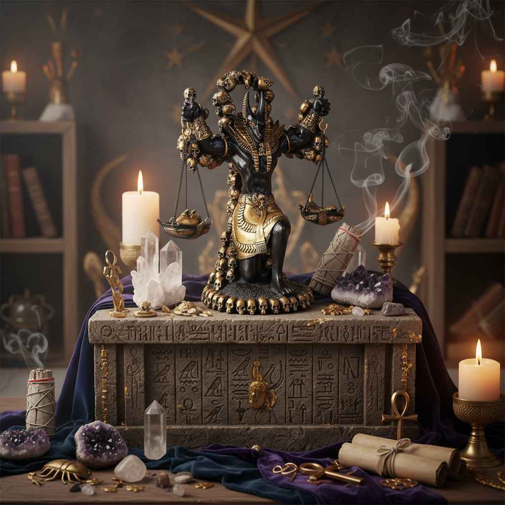 Black and Gold Anubis Statue - Elegant Home Décor for Your Space