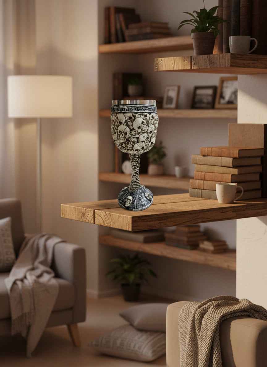 Skulls Goblet - Unique Gothic Drinkware for Halloween and Occult Enthusiasts
