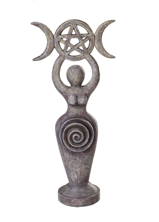Spiral Triple Moon Goddess Statue