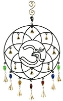 Om Symbol Chime with Bells & Beads - 12.5"W, 21"H