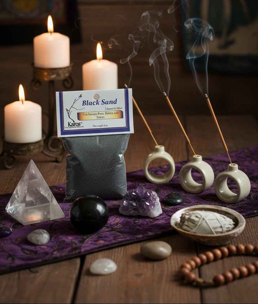 Black Sand 4 OZ Cleaned & Sifted for Art, Craft, and Decor