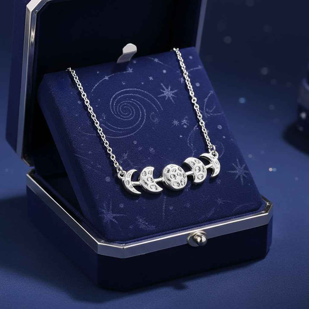 Moon Phases Adjustable Necklace for Celestial Elegance