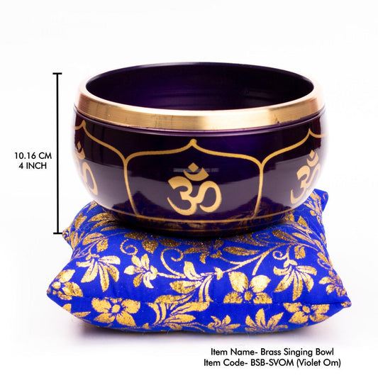 Tibetan Singing Bowl - Om Design - Violet
