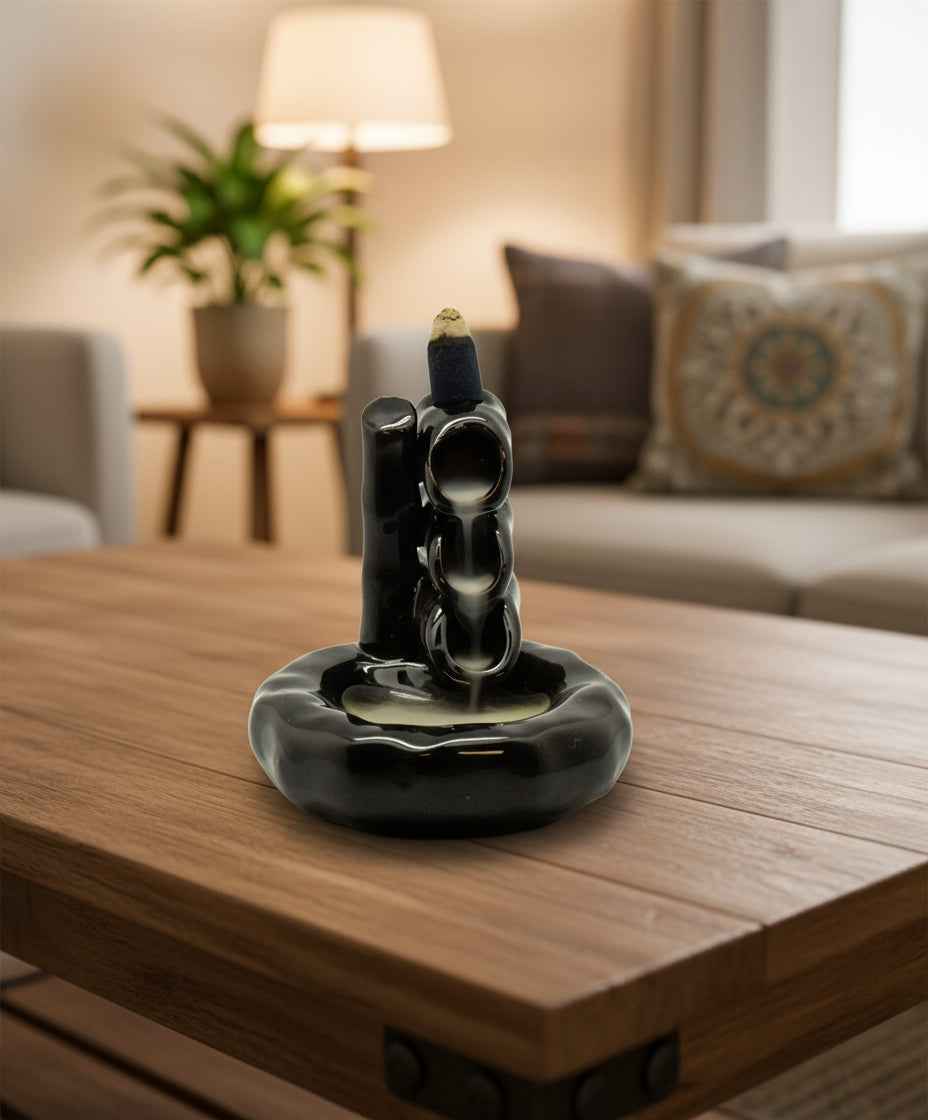 Black Ceramic Steps Backflow Burner