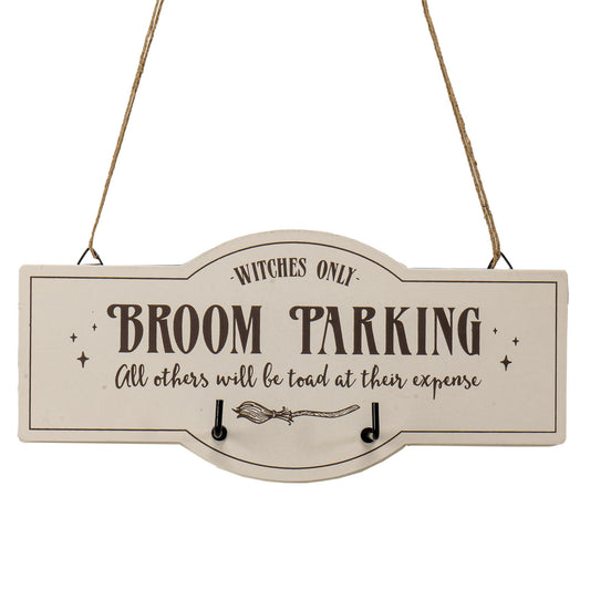 Broom Parking sign W/Hooks For keychain