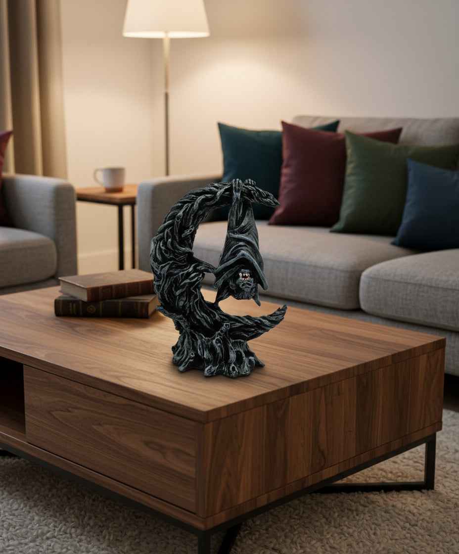 Bat Hanging On Moon - Enchanting Home Decor for a Whimsical Touch