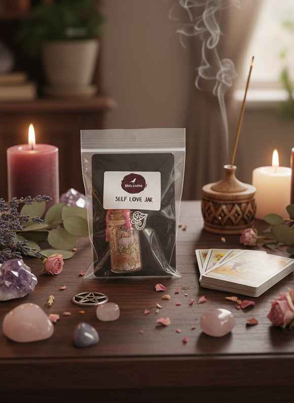 Raven Moon Self Love Spell Jar for Empowerment and Healing