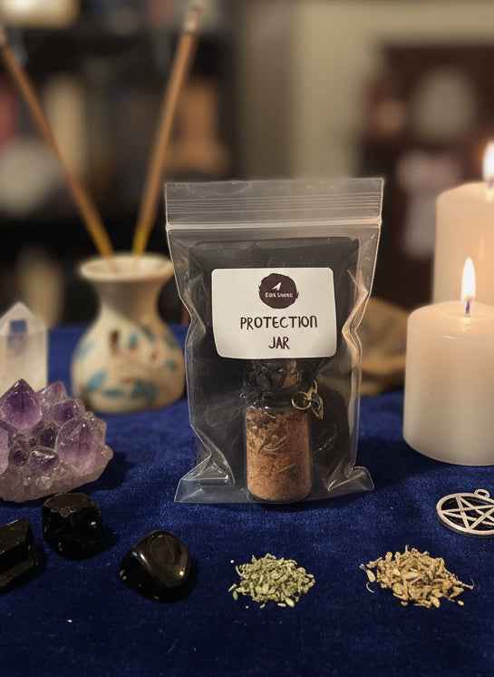 Raven Moon Protection Spell Jar - Empower Your Aura with Mystical Energy