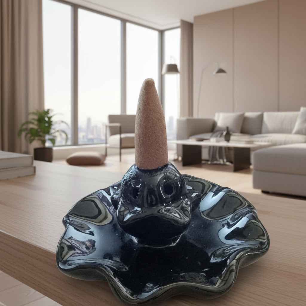 Small Waterflow Backflow Incense Burner for Tranquil Aromatherapy