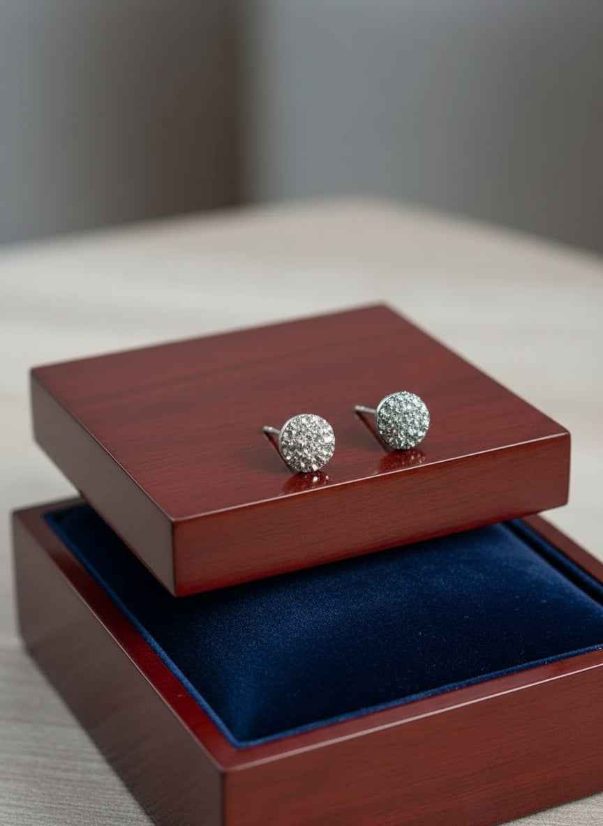 Raven Moon Gray Druzy Stud Earrings - Elegant and Unique Jewelry for Every Occasion