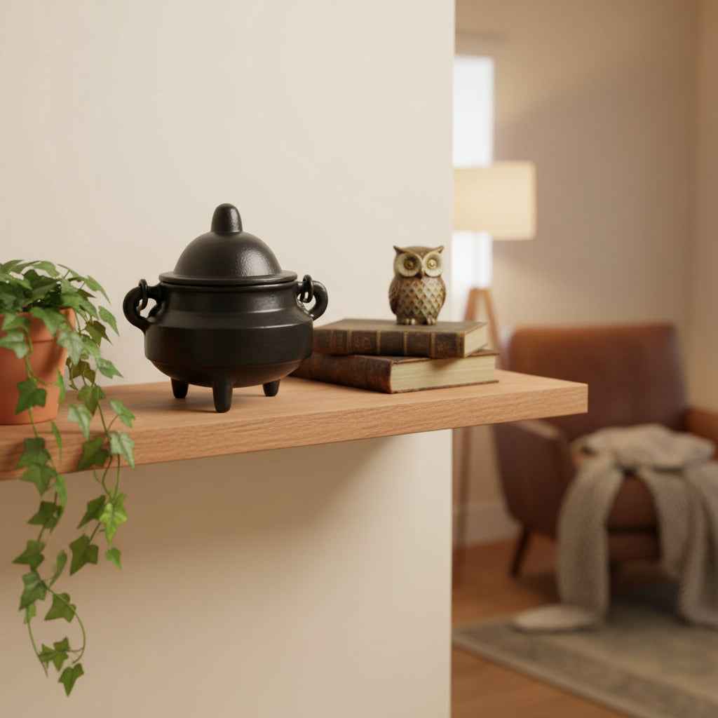 Cast Iron Cauldron with Lid 4" x 4.75" - Perfect for Cooking and Rituals