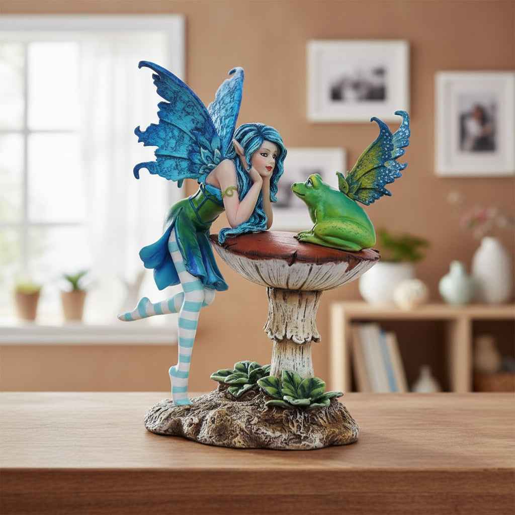 Fairy & Frog Gossip Statue - Charming Garden Decor for Enchanting Spaces