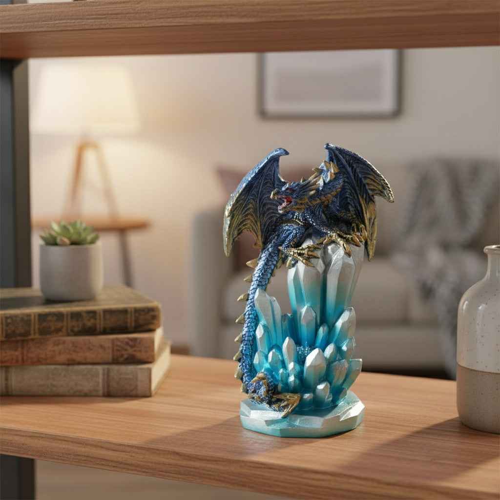 Purple Dragon With Light - Magical Illuminated Fantasy Decor