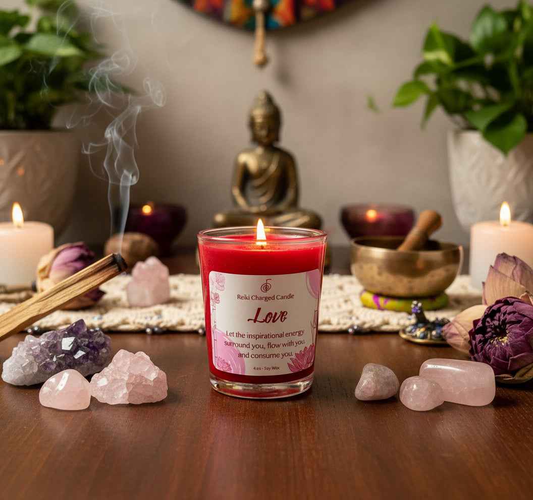 Love Reiki Charged Votive Candle for Positive Energy and Romance