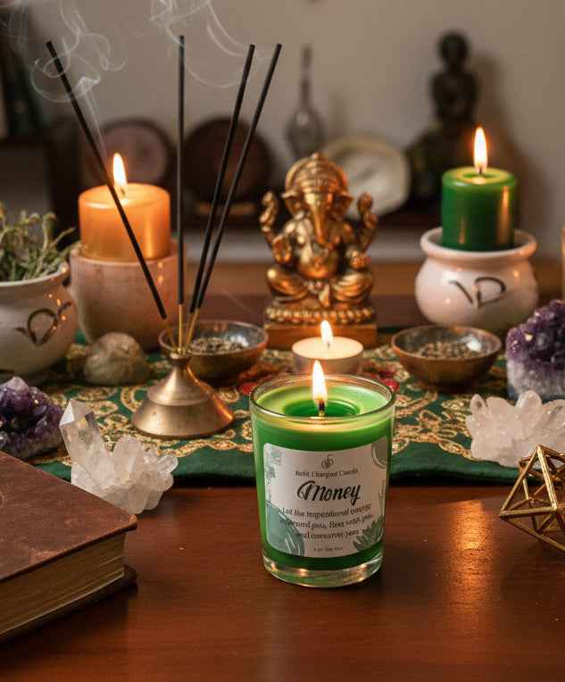 Money Reiki Charged Votive Candle for Abundance and Prosperity