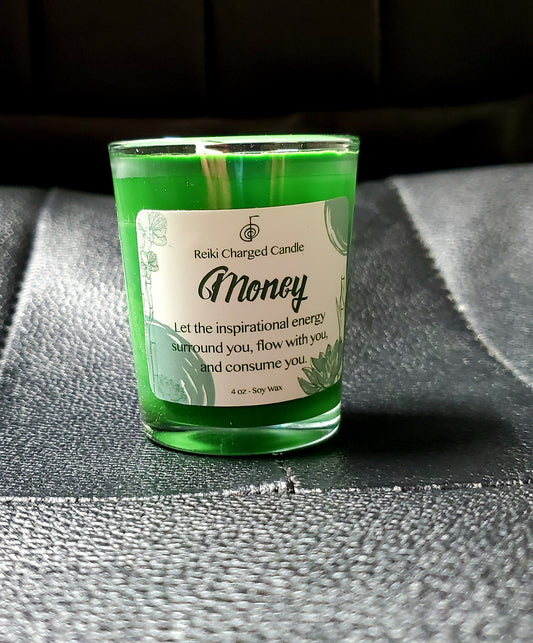 Money Reiki Charged Votive Candle