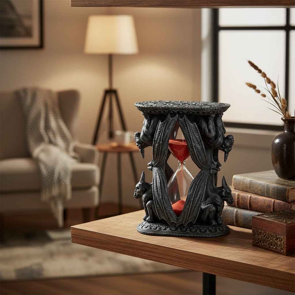 Ram Gargoyle Sandtimer - Unique Gothic Decor for Timeless Style