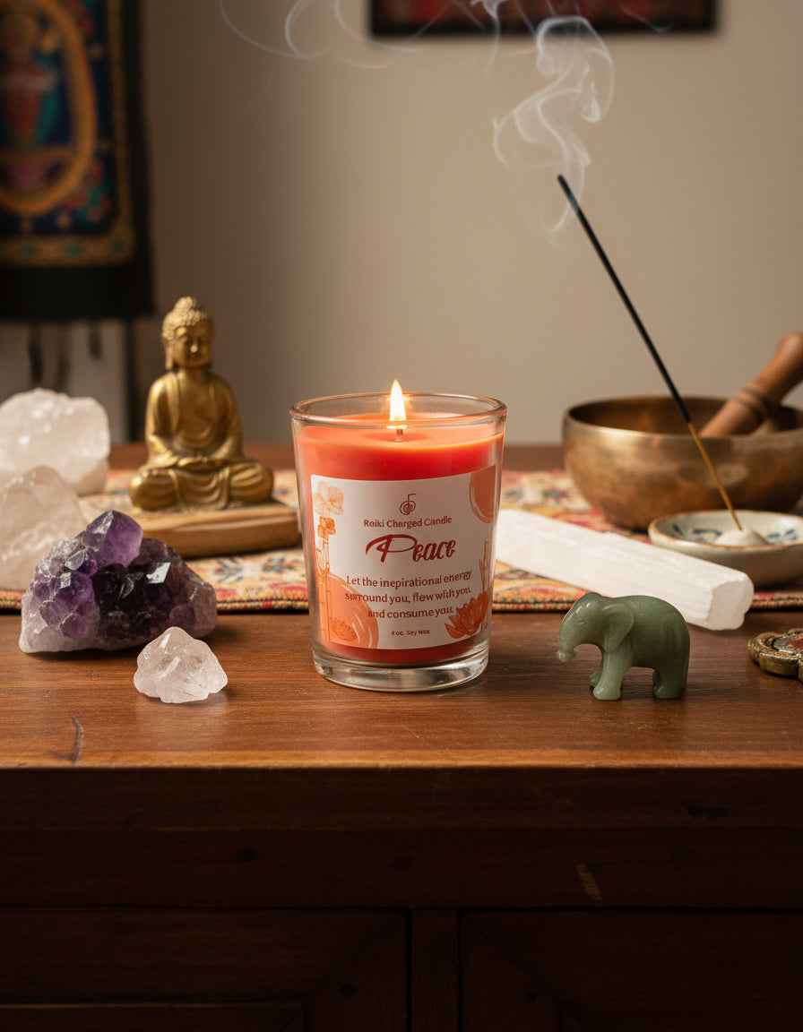 Peace Reiki Charged Votive Candle for Tranquility and Healing Energy